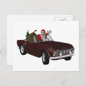 Jolly Santa Rijden Triumph TR4 Feestdagenkaart (Voorkant / Achterkant)