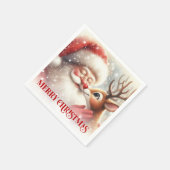 Jolly Santa Rudolph Christmas Table Napkins Party Servet (Hoek)