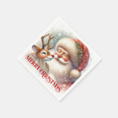 Jolly Santa Rudolph Holiday Party Napkins Servet (Hoek)
