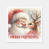 Jolly Santa Rudolph Kerst Tafel Servetten Feest (Voorkant)