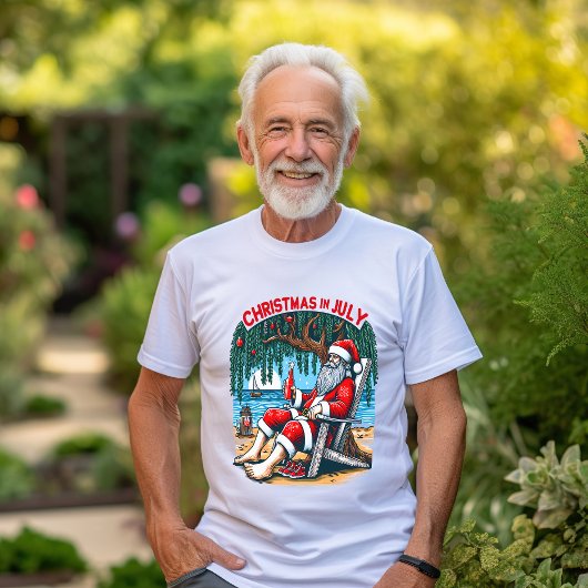 Jolly Santa Sips Bier in juli T-shirt