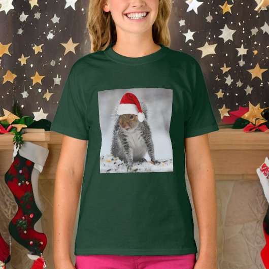 Jolly Santa Squirrel T-shirt voor meisjes