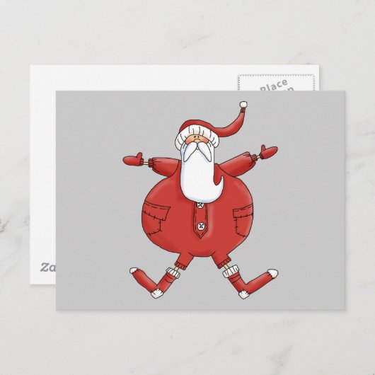 Jolly Santa T-shirts en geschenken Feestdagenkaart (Voorkant / Achterkant)