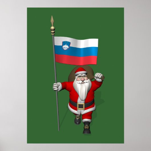 Jolly Santa Visiting Slovenië Poster (Voorkant)