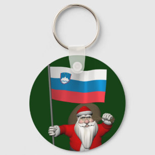 Jolly Santa Visiting Slovenië Sleutelhanger