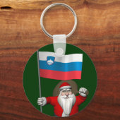 Jolly Santa Visiting Slovenië Sleutelhanger (Voorkant)