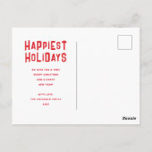  Jolly Santa Waterverf Kerstvakantie Briefkaart (Achterkant)