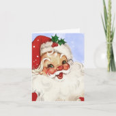  Jolly Santa Waterverf Kerstvakantie Kaart (Voorkant)