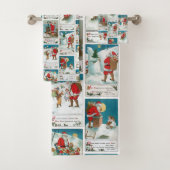 Jolly Santa Winter Fun Collage Bad Handdoek (Insitu)