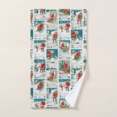 Jolly Santa Winter Fun Collage Bad Handdoek (Handdoek)