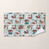 Jolly Santa Winter Fun Collage Bad Handdoek (Handdoek)