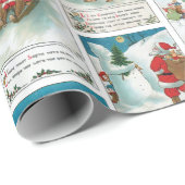Jolly  Santa Winter Fun Collage Cadeaupapier (Rol Hoek)