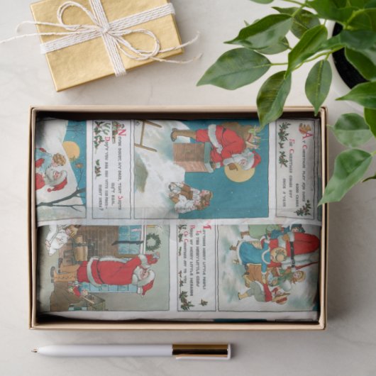 Jolly  Santa Winter Fun Collage Tissuepapier (Geschenk)