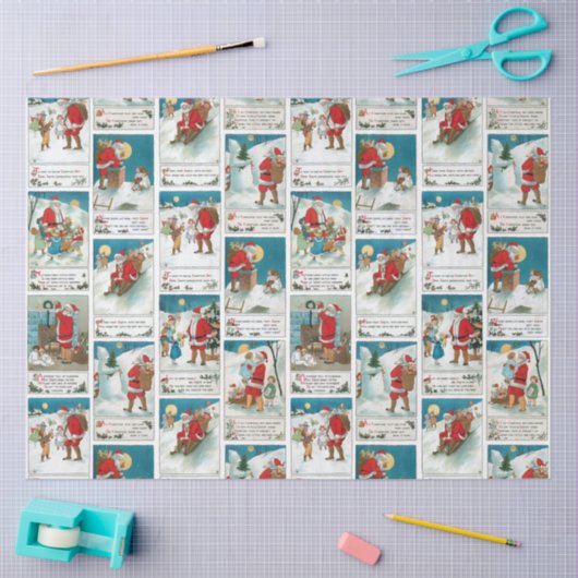 Jolly Santa Winter Fun Collage Tissuepapier (Craft)