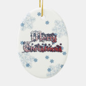 Jolly Santa with Peace Sign Merry Kerstmis Keramisch Ornament (Achterkant)