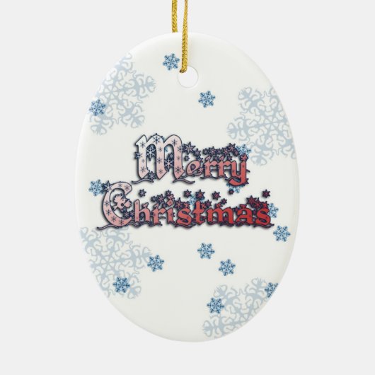 Jolly Santa with Peace Sign Merry Kerstmis Keramisch Ornament (Achterkant)