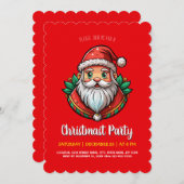 Jolly Santa Wreath kerstfeest Kaart (Voorkant / Achterkant)