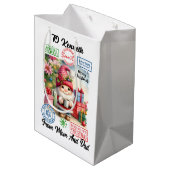 Jolly Santa zak met feestelijke inrichting Medium Cadeauzakje (Achterkant Gekanteld)