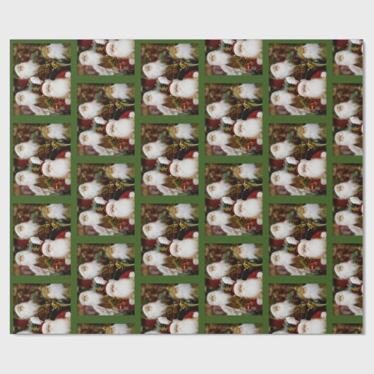 Jolly Santas Cadeaupapier (Vlak)