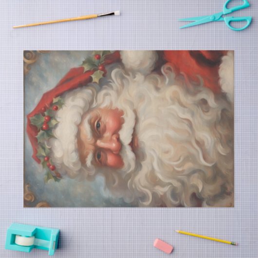 Jolly Santa's Christmas Cheer: Feestelijke decoupa Tissuepapier (Craft)