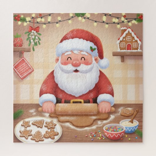 Jolly Santa's Cookie Kitchen Christmas Legpuzzel (Verticaal)