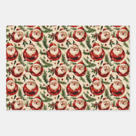 Jolly Santa's Feestelijke Ornamenten Delight Inpakpapier Vel