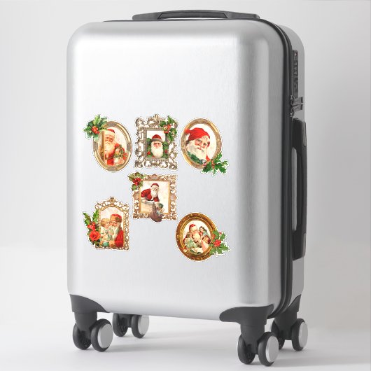 Jolly Santas in Gilt Lijsten w/Holly Sticker (Koffer)