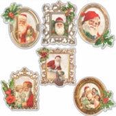 Jolly  Santas in Gilt Lijsten w/Holly Sticker (Voorkant)