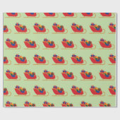 Jolly Santa's Sleigh kerstcadeaus naadloos Cadeaupapier (Vlak)