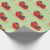 Jolly Santa's Sleigh kerstcadeaus naadloos Cadeaupapier (Hoek)