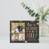 Jolly Season Holiday Photo Card Briefkaart (Staand voorkant)