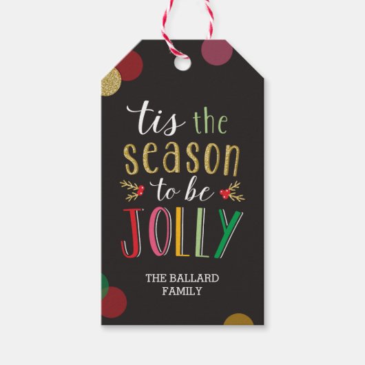 Jolly Season kerstfeestdag cadeautjes Labels Cadeaulabel (Voorkant)