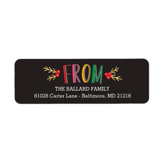 Jolly Seizoen Vakantie Retouradres Labels (Voorkant)