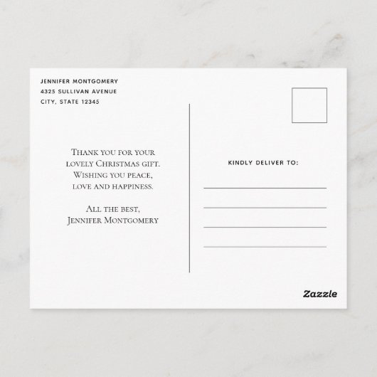 Jolly Sinterklaas Classic Kerstmis Dank u Briefkaart (Achterkant)