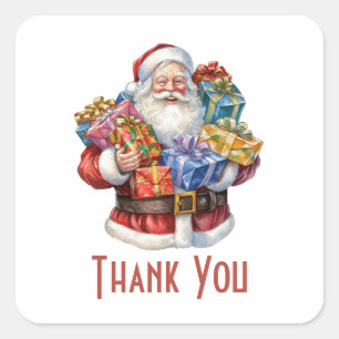 Jolly Sinterklaas Classic Kerstmis Dank u Vierkante Sticker