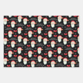 Jolly Sinterklaas en Bogen Rode en Zwarte Kerstmis Inpakpapier Vel (Voorkant)