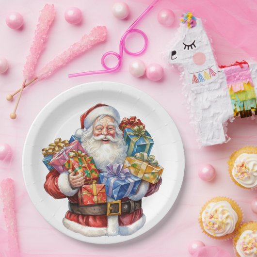 Jolly Sinterklaas in traditioneel rood pak Papieren Bordje (Feest)