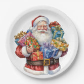 Jolly Sinterklaas in traditioneel rood pak Papieren Bordje (Voorkant)