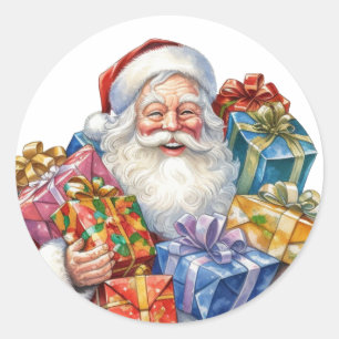 Jolly Sinterklaas in traditioneel rood pak Ronde Sticker