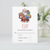 Jolly Sinterklaas in traditioneel rood pak RSVP Kaartje (Staand voorkant)