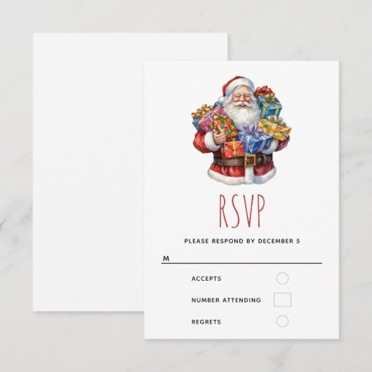 Jolly Sinterklaas in traditioneel rood pak RSVP Kaartje (Voorkant / Achterkant)