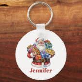 Jolly Sinterklaas in traditioneel rood pak Sleutelhanger (Achterkant)