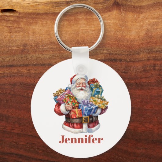 Jolly Sinterklaas in traditioneel rood pak Sleutelhanger (Voorkant)