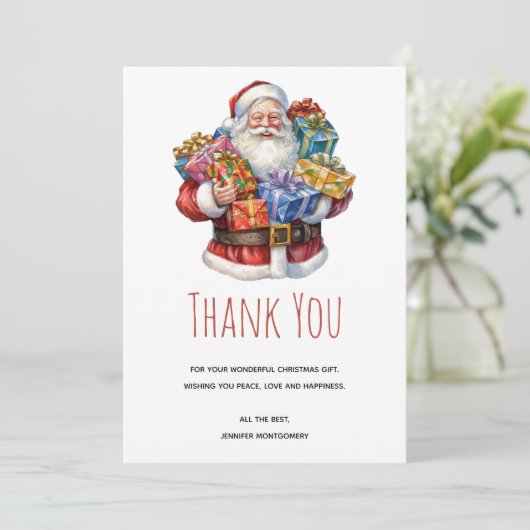 Jolly Sinterklaas Klasse Kerstmis Dank u Bedankkaart (Staand voorkant)