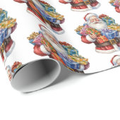 Jolly Sinterklaas Klassiek Kerstpatroon Cadeaupapier (Rol Hoek)