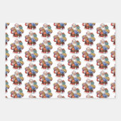 Jolly Sinterklaas Klassiek Kerstpatroon Inpakpapier Vel (Voorkant)
