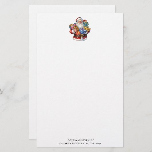 Jolly Sinterklaas Klassieke Kerstmis Briefpapier (Voorkant / Achterkant)