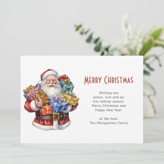 Jolly Sinterklaas Klassieke Kerstmis Feestdagenkaart (Staand voorkant)