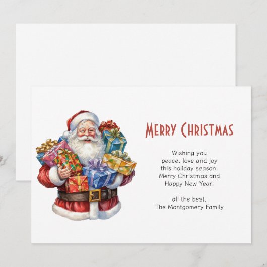 Jolly Sinterklaas Klassieke Kerstmis Feestdagenkaart (Voorkant / Achterkant)