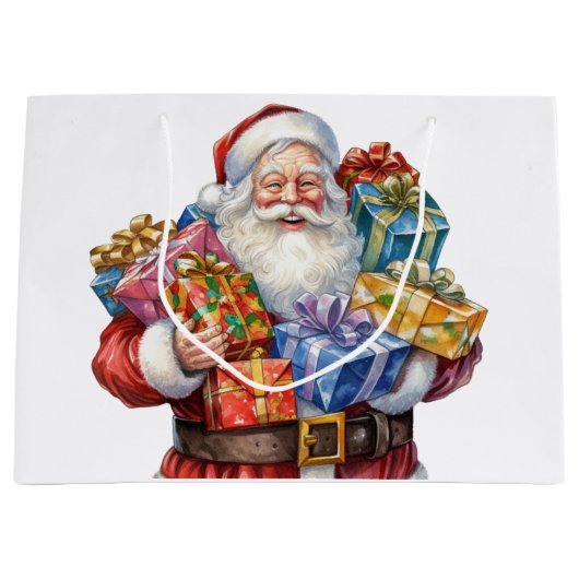 Jolly Sinterklaas Klassieke Kerstmis Groot Cadeauzakje (Voorkant)